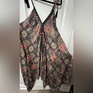 Elegant Paisley Maxi Dress in Black and Burgundy